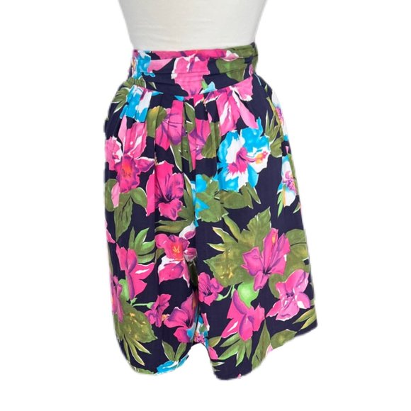 Laurissa Pants - Vintage floral Print Culotte Style Bermuda Shorts | Size 10